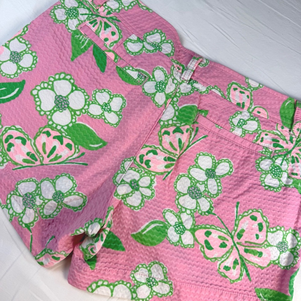 Lilly Pulitzer Callahan Short Womens 8 Pink Green Floral Tropical Summer EUC - Picture 4 of 9
